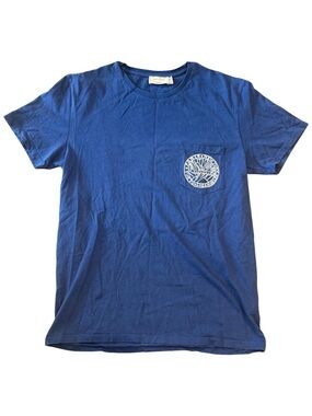 Maison Kitsuné Paris New York Tokyo LA Graphic Pocket Tee Blue M